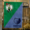 Celtics vs Grizzlies House Divided Flag, NBA House Divided Flag