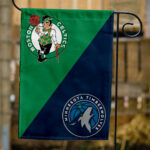 Celtics vs Timberwolves House Divided Flag, NBA House Divided Flag