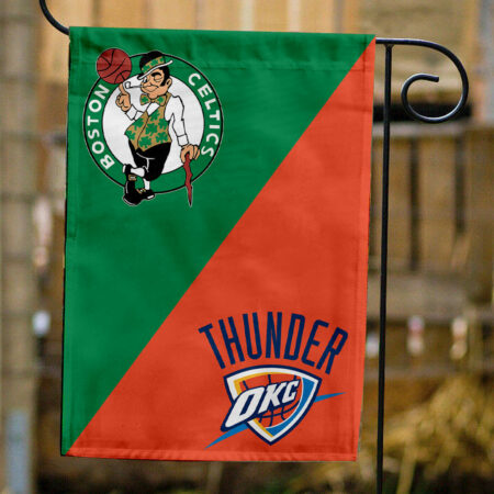 Celtics vs Thunder House Divided Flag, NBA House Divided Flag