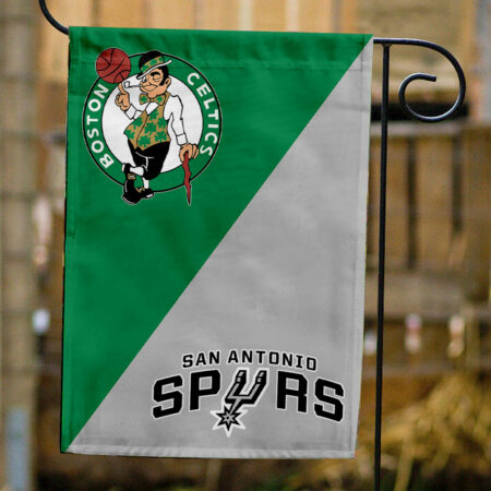Celtics vs Spurs House Divided Flag, NBA House Divided Flag