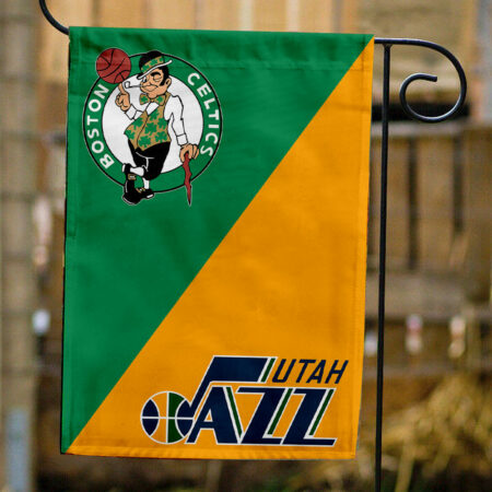 Celtics vs Jazz House Divided Flag, NBA House Divided Flag