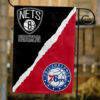 Nets vs 76ers House Divided Flag, Nets vs Philly House Divided Flag, NBA House Divided Flag