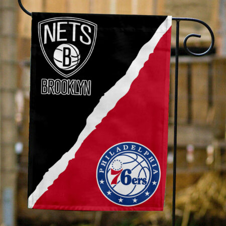 Nets vs 76ers House Divided Flag, NBA House Divided Flag