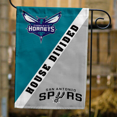 Hornets vs Spurs House Divided Flag, NBA House Divided Flag