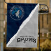 Timberwolves vs Spurs House Divided Flag, NBA House Divided Flag