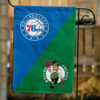 Sixers vs Celtics House Divided Flag, NBA House Divided Flag