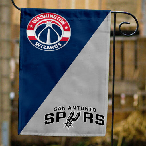 Wizards vs Spurs House Divided Flag, NBA House Divided Flag