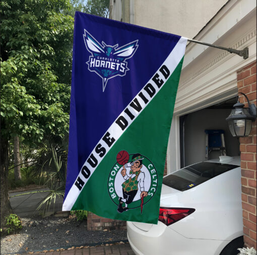 Hornets vs Celtics House Divided Flag, NBA House Divided Flag