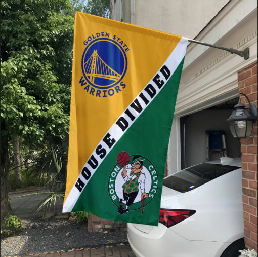 Warriors vs Celtics House Divided Flag, NBA House Divided Flag