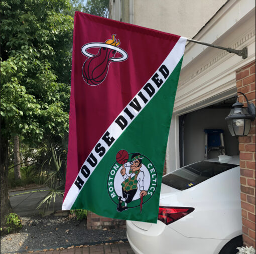 Heat vs Celtics House Divided Flag, NBA House Divided Flag