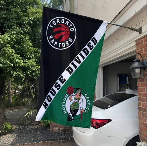 Raptors vs Celtics House Divided Flag, NBA House Divided Flag