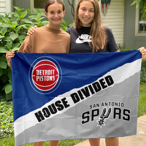 Pistons vs Spurs House Divided Flag, NBA House Divided Flag