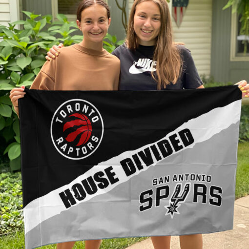 Raptors vs Spurs House Divided Flag, NBA House Divided Flag