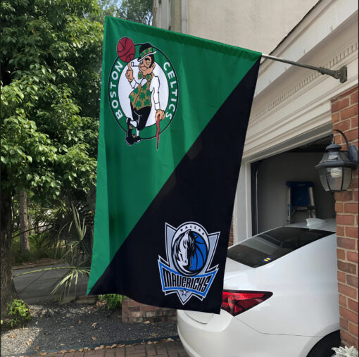 Celtics vs Mavericks House Divided Flag, NBA House Divided Flag