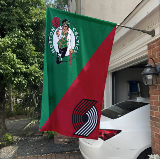 Celtics vs Trail Blazers House Divided Flag, NBA House Divided Flag