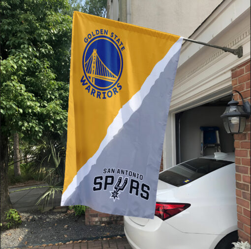 Warriors vs Spurs House Divided Flag, NBA House Divided Flag