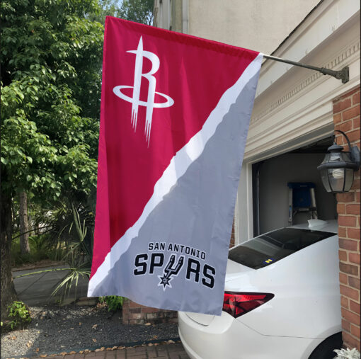 Rockets vs Spurs House Divided Flag, NBA House Divided Flag