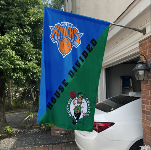 Knicks vs Celtics House Divided Flag, NBA House Divided Flag