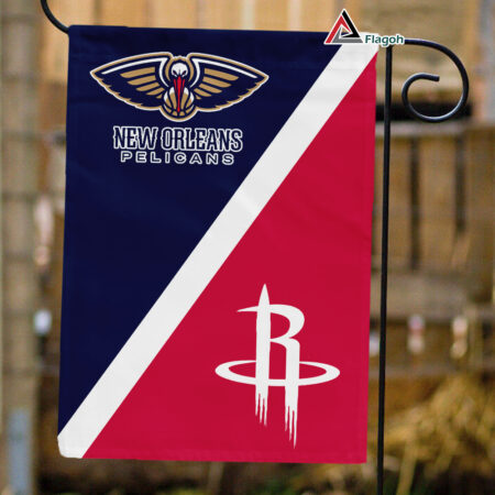 Pelicans vs Rockets House Divided Flag, NBA House Divided Flag