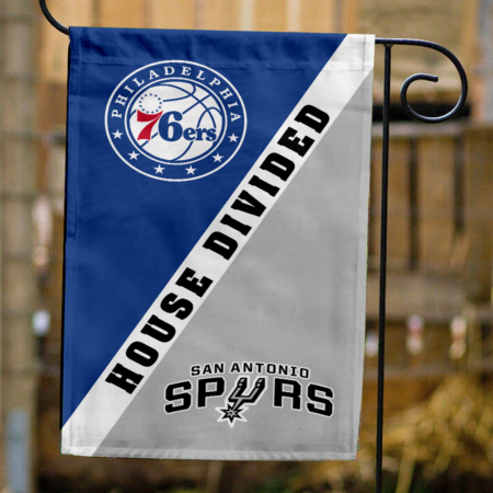76ers vs Spurs House Divided Flag, NBA House Divided Flag