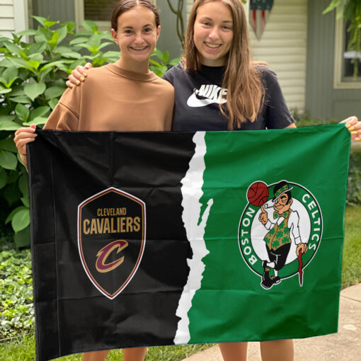 Cavaliers vs Celtics House Divided Flag, NBA House Divided Flag