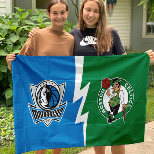 Mavericks vs Celtics House Divided Flag, NBA House Divided Flag