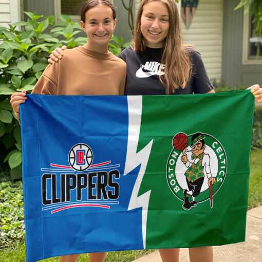 Clippers vs Celtics House Divided Flag, NBA House Divided Flag
