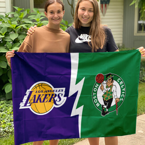 Lakers vs Celtics House Divided Flag, NBA House Divided Flag