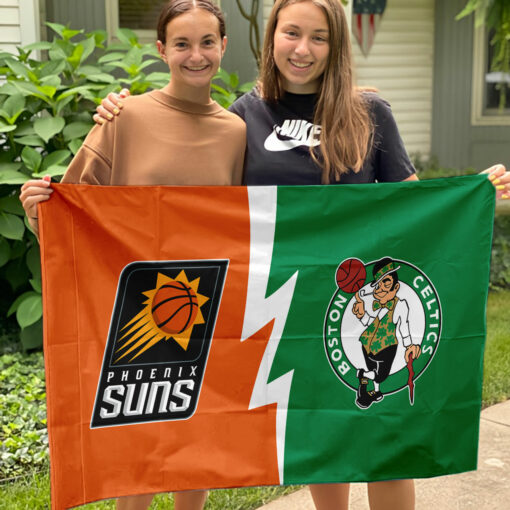 Suns vs Celtics House Divided Flag, NBA House Divided Flag
