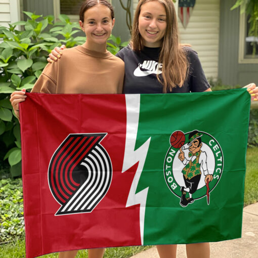 Trail Blazers vs Celtics House Divided Flag, NBA House Divided Flag