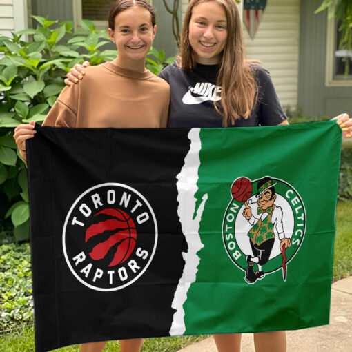 Raptors vs Celtics House Divided Flag, NBA House Divided Flag