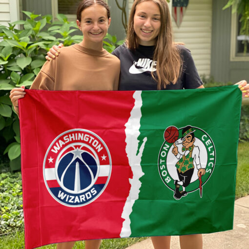 Wizards vs Celtics House Divided Flag, NBA House Divided Flag