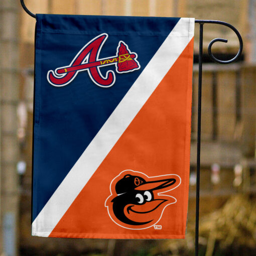 Braves vs Orioles House Divided Flag, MLB House Divided Flag