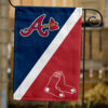 Braves vs Red Sox House Divided Flag, MLB House Divided Flag