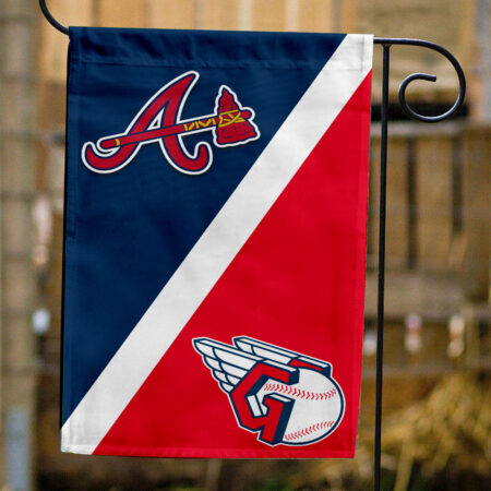 Braves vs Guardians House Divided Flag, MLB House Divided Flag
