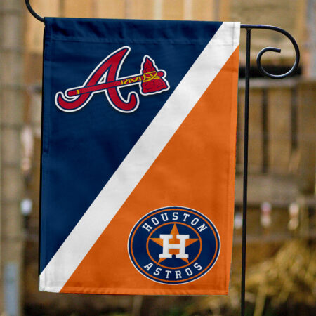 Braves vs Astros House Divided Flag, MLB House Divided Flag