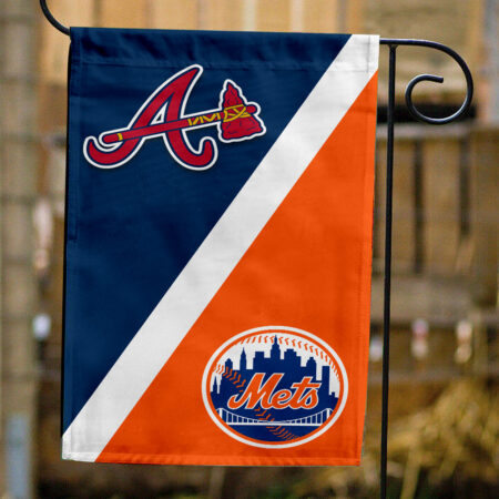 Braves vs Mets House Divided Flag, MLB House Divided Flag