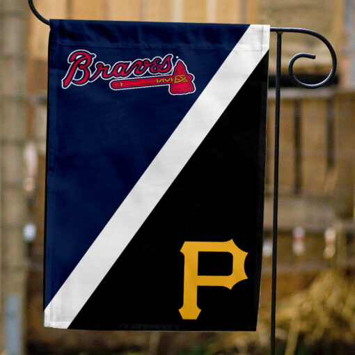 Braves vs Pirates House Divided Flag, MLB House Divided Flag