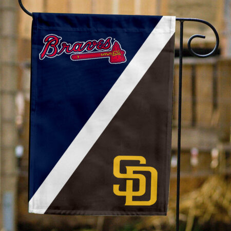 Braves vs Padres House Divided Flag, MLB House Divided Flag