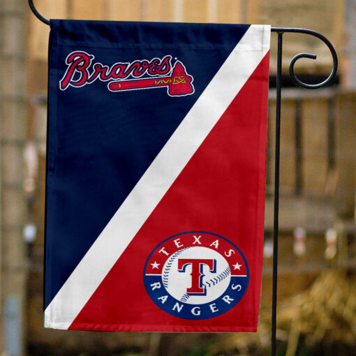 Braves vs Rangers House Divided Flag, MLB House Divided Flag