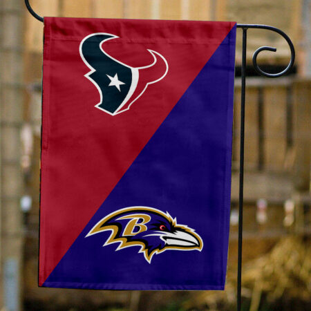 Texans vs Ravens House Divided Flag, NFL House Divided Flag