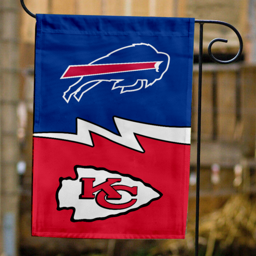 Bills vs Chiefs House Divided Flag, NFL House Divided Flag
