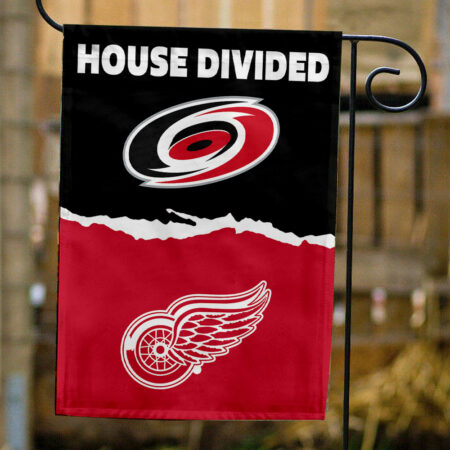 Hurricanes vs Red Wings House Divided Flag, NHL House Divided Flag