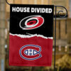 Hurricanes vs Canadiens House Divided Flag, NHL House Divided Flag