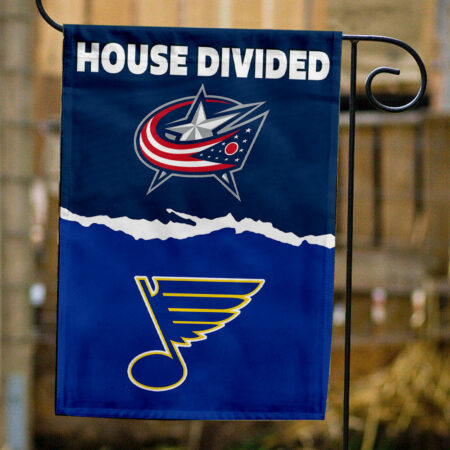 Blue Jackets vs Blues House Divided Flag, NHL House Divided Flag