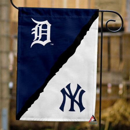 Tigers vs Yankees House Divided Flag, MLB House Divided Flag