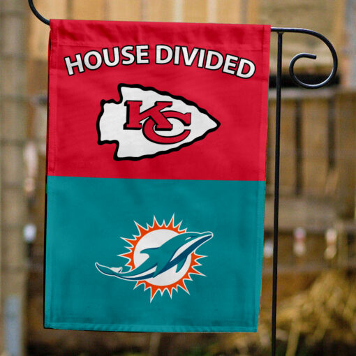 Chiefs vs Dolphins House Divided Flag, NFL House Divided Flag