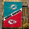 Dolphins vs Chiefs House Divided Flag, NFL House Divided Flag