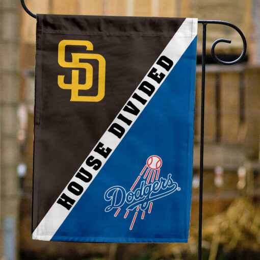 Padres vs Dodgers House Divided Flag, MLB House Divided Flag