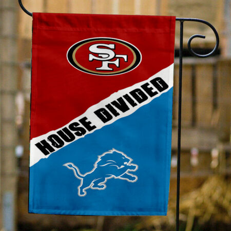 49ers vs Lions House Divided Flag, NFL House Divided Flag